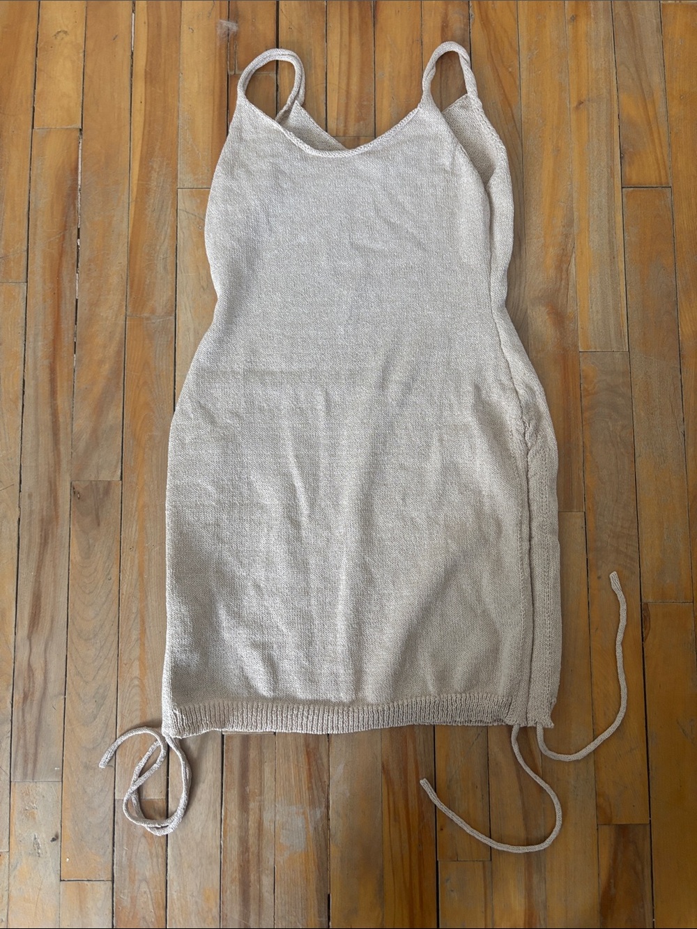 SHEIN Cream Knit Swim Coverup Dress